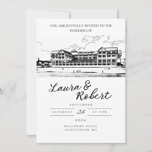 Beauport Hotel Massachusetts Anpassad lokaldesign  Inbjudningar (Framsida)