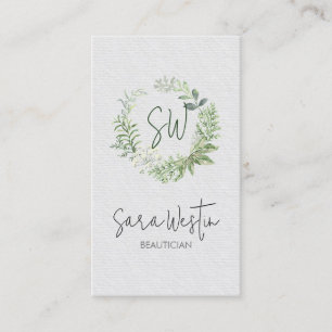 Beautician Beauty Consultant Flower Monogram Busin Visitkort