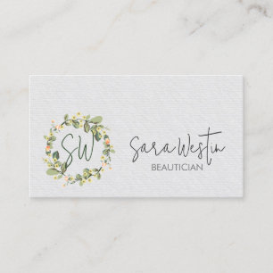 Beautician Beauty Monogram Visitkort