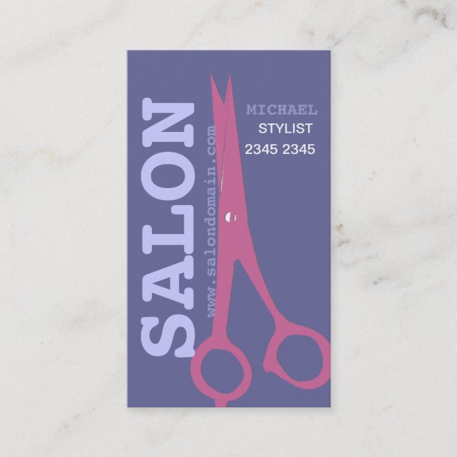 Beautician Beauty Salon Elegance Modern Scissors Tidsbeställning Kort (Framsida)