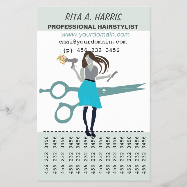 Beautician Beauty Salon Hairstylist Hairdresser Flygblad (Framsidan)