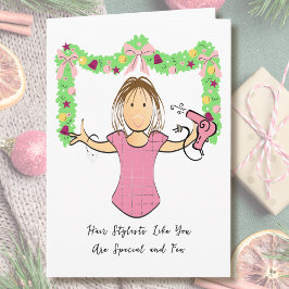 Beautician Cartoon Funny Thank You from Customer Kort