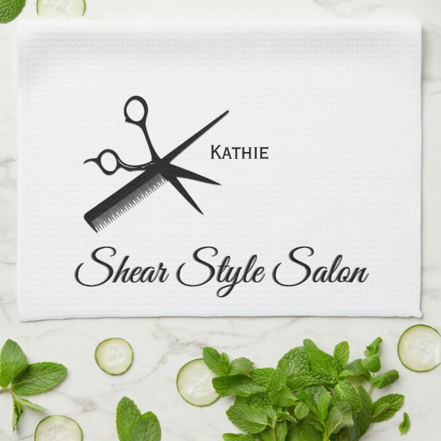Beautician Custom Name Towels Kökshandduk (Vikta)