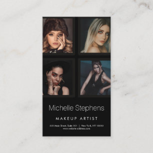 Beautician Hair and Makeup Artist Black Visitkort