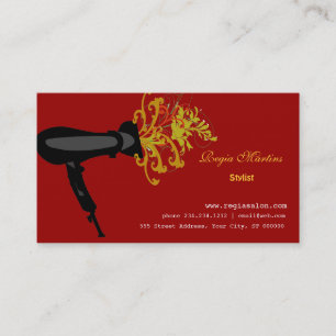 Beautician Hair Dryer Blowing Blommigts Hair Salon Tidsbeställning Kort