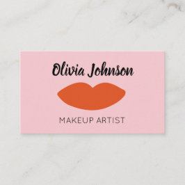 Beauticiker med röd Läppar i modern Fransk Chic, m Visitkort