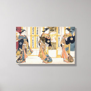 Beauties of the three versalt triptych canvastryck