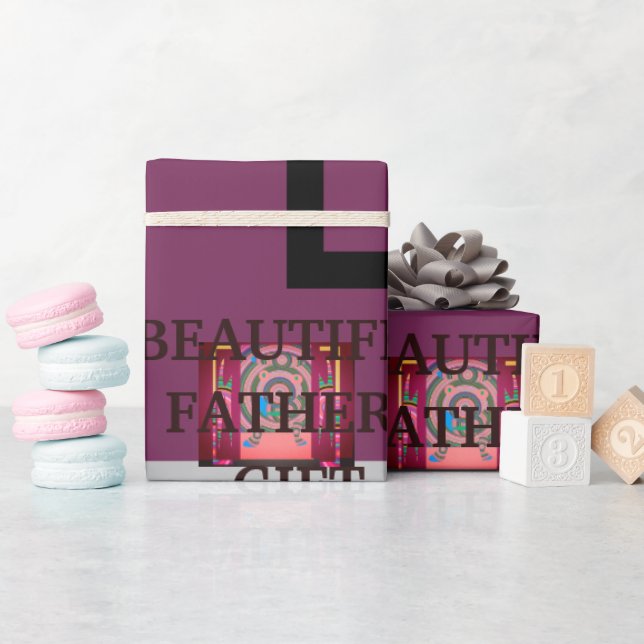 BEAUTIFL FAR GIFT_BREV_PUPLER_BLACK_GRÅTT_ PRESENTPAPPER (Baby Shower)