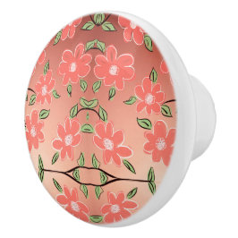 Beautifu Flowered Cabinet pull Knopp