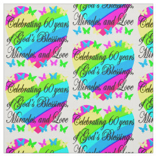 BEAUTIFUL 60:E BIRTHDAY GOD LOVING FABRIC TYG