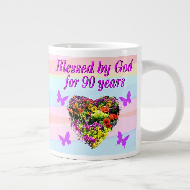 BEAUTIFUL 90:E BIRTHDAY BLESSINGS MUGG JUMBO MUGG (Höger)