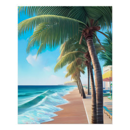 Beautiful AI design-Cool summer beach design. Perfect Poster
