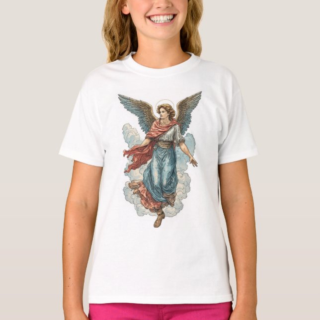 Beautiful Angel Girl's Christian Tee Shirt (Framsida)