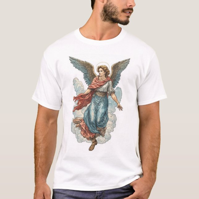 Beautiful Angel Men's Christian Tee Shirt (Framsida)