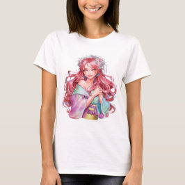 beautiful anime girl sticker t shirt