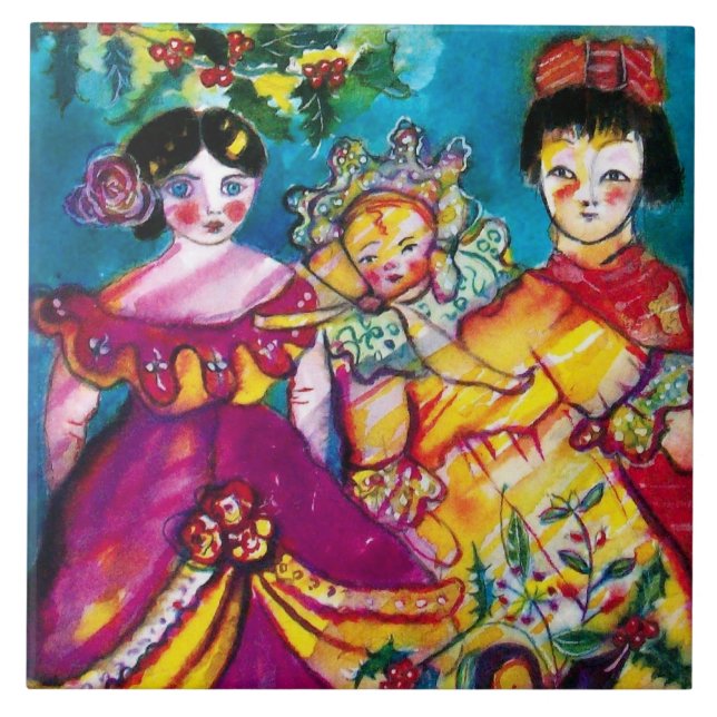 BEAUTIFUL ANTIQUE DOLLS KAKELPLATTA (Framsidan)