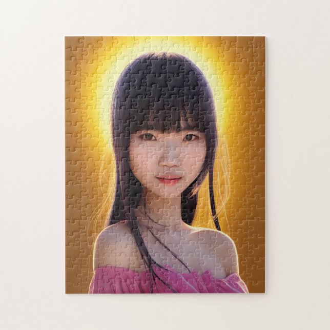 BEAUTIFUL ASIAN ORIENTAL GIRL ART JIGSAW PUZZLE PUSSEL (Vertikal)
