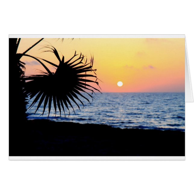 BEAUTIFUL BEACH SUNSET HÄLSNINGSKORT (Framsidan Horizontal)