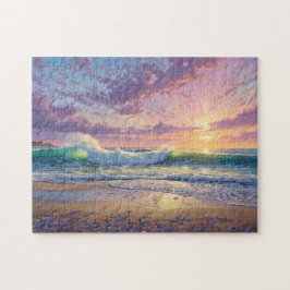 Beautiful Beach Waves and Shore Art Pussel