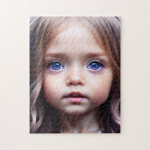 BEAUTIFUL BIG EYED LITTLE GIRL ART JIGSAW PUZZLE PUSSEL