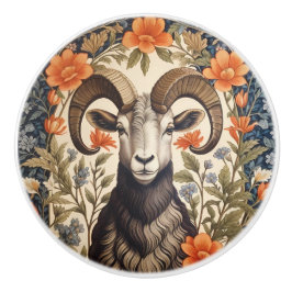 Beautiful Bighorn Sheep William Morris Inspired Knopp