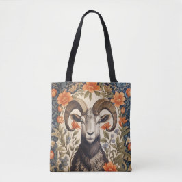 Beautiful Bighorn Sheep William Morris Inspired Tygkasse