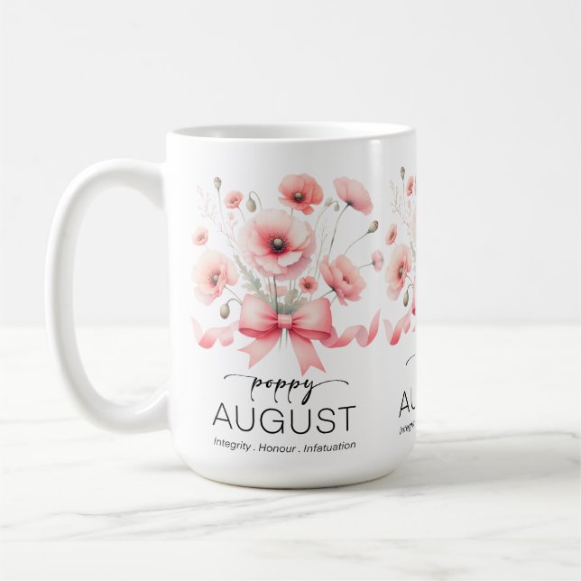 Beautiful Birth Month Flower/August Poppy Kaffemugg (Vänster)