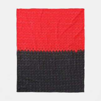 beautiful black and red knitted fabric with drawin fleecefilt