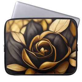BEAUTIFUL BLACK & GULD RO LAPTOP FODRAL