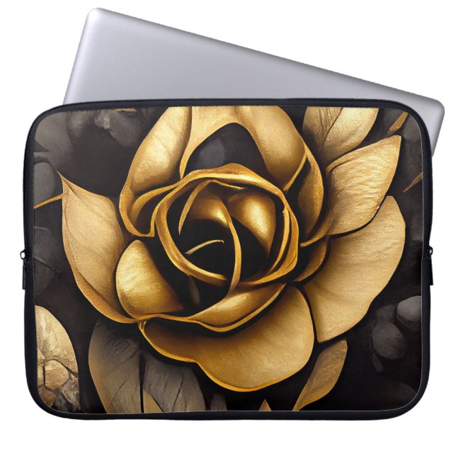 BEAUTIFUL BLACK & GULD RO LAPTOP FODRAL (Framsidan)