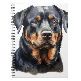BEAUTIFUL BLACK OCH TAN ROTTWEILER HUND ANTECKNINGSBOK