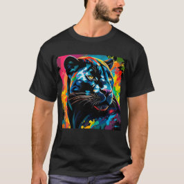 Beautiful Black Panther portrait colorful painting T Shirt