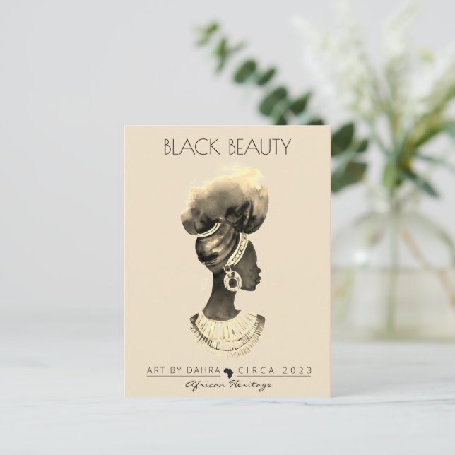 BEAUTIFUL BLACK WOMAN VYKORT (Stående Fram)