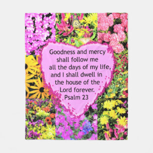 BEAUTIFUL BLOMMIGT PSALM 23 UTFORMNING FLEECEFILT