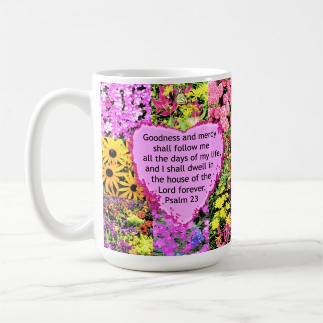 BEAUTIFUL BLOMMIGT PSALM 23 UTFORMNING KAFFEMUGG (Vänster)