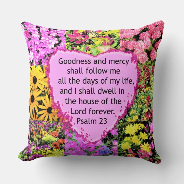 BEAUTIFUL BLOMMIGT PSALM 23 UTFORMNING KUDDE (Framsida)