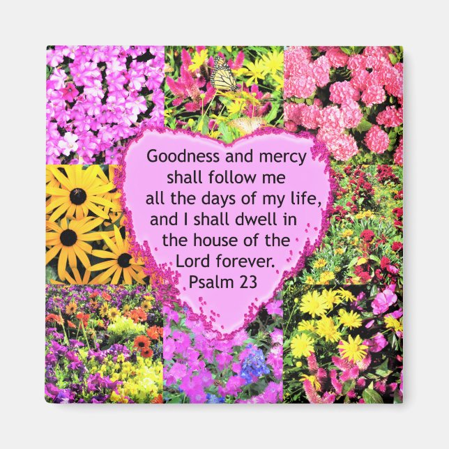 BEAUTIFUL BLOMMIGT PSALM 23 UTFORMNING MAGNET (Framsidan)