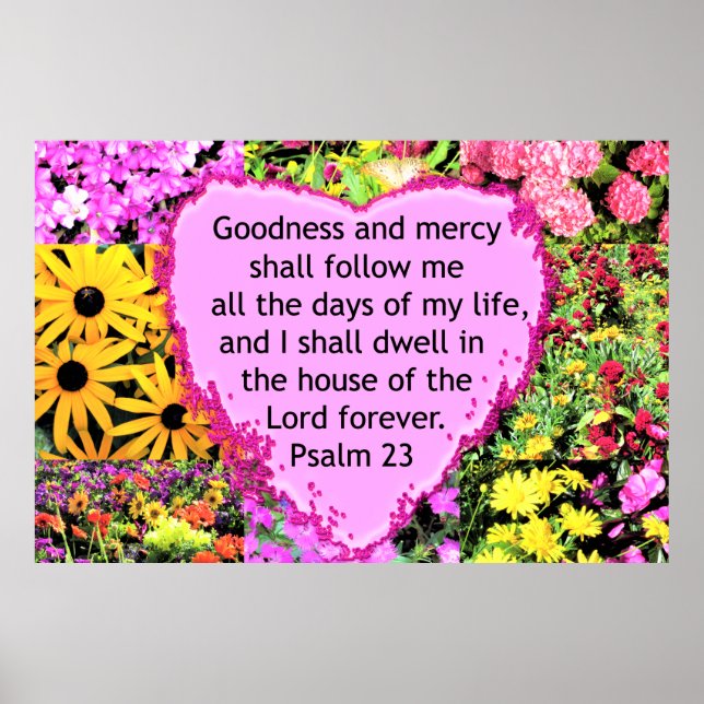 BEAUTIFUL BLOMMIGT PSALM 23 UTFORMNING POSTER (Framsidan)