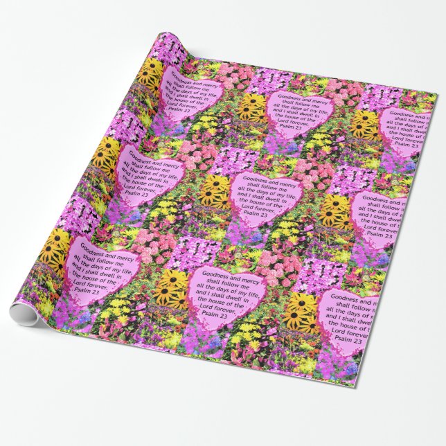 BEAUTIFUL BLOMMIGT PSALM 23 UTFORMNING PRESENTPAPPER (Utrullad)