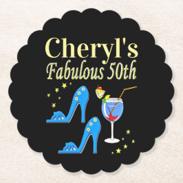 BEAUTIFUL BLUE 50:E BIRTHDAY DESIGN UNDERLÄGG PAPPER