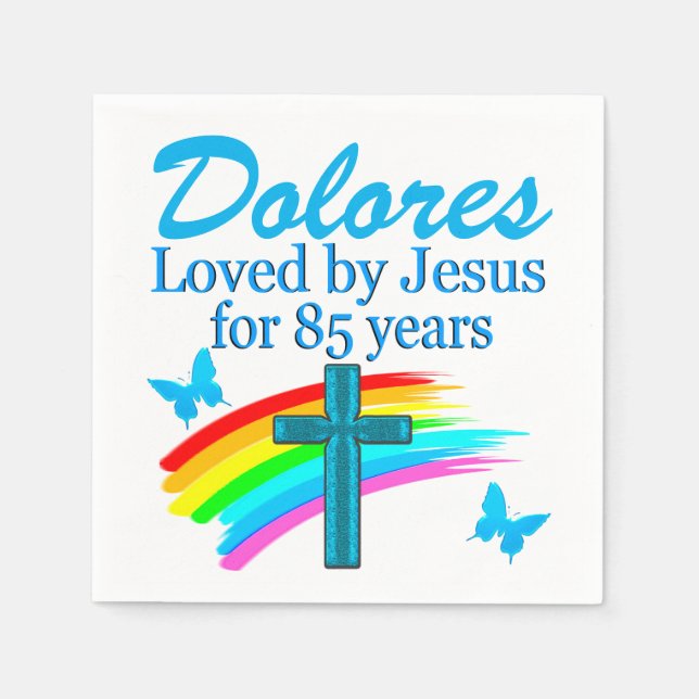 BEAUTIFUL BLUE 85 PARTY PERSONLIG NAPKINS PAPPERSSERVETT (Framsidan)