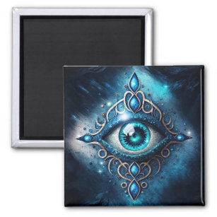 Beautiful Blue All Seeing Eye Illuminati Magnet