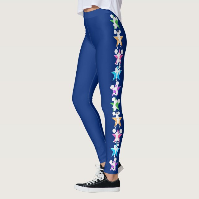 BEAUTIFUL BLUE GYMNASTICS CHEERLEADING LEGGINGS (Vänster)