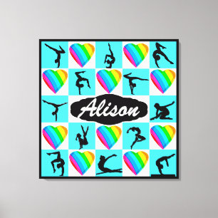 BEAUTIFUL BLUE HEART PERSONLIG GYMNAST POSTER CANVASTRYCK