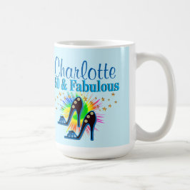 BEAUTIFUL BLUE PERSONLIG 50 BIRTHDAY MUGG
