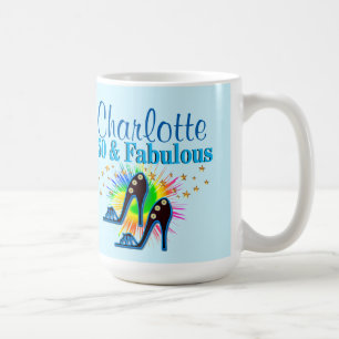 BEAUTIFUL BLUE PERSONLIG 50 BIRTHDAY MUGG