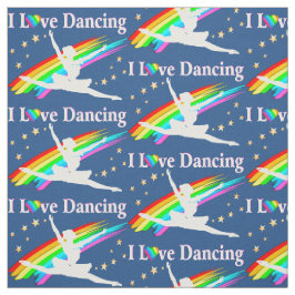 BEAUTIFUL BLUE RAINBOW I KÄRLEK DANCING FABRIC TYG