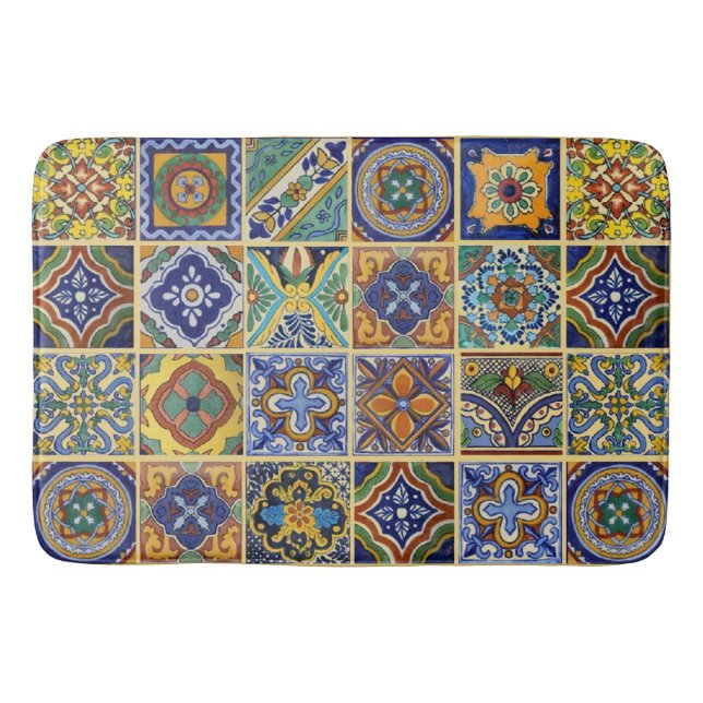 Beautiful Boho Talavera Tiles Badrumsmatta (Framsidan)