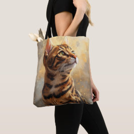 BEAUTIFUL BROWN BENGAL CAT-PAINERING TYGKASSE