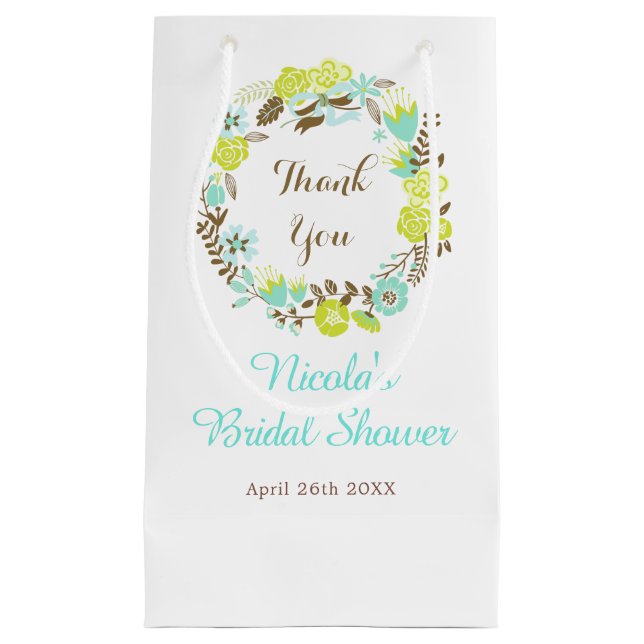 Beautiful Brown Green Floral Wreath Bridal Shower (Framsidan)